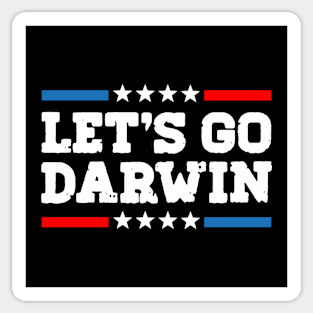 Let's Go Darwin Funny Sarcastic Women Men Vintage USA Flag Lets Go Darwin Merch Sticker